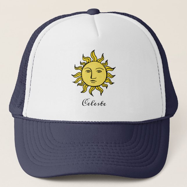     Sun Retro Magic Vintage Personalized Celestial Trucker Hat (Front)