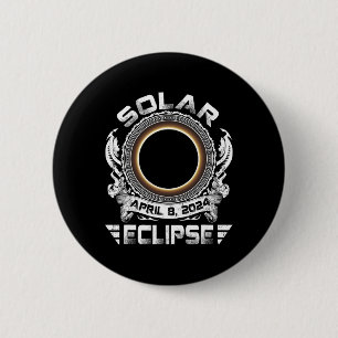 Sun Retro Solar Eclipse 2024 Totality April 8 Men 2 Inch Round Button