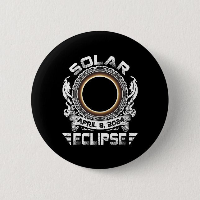 Sun Retro Solar Eclipse 2024 Totality April 8 Men  2 Inch Round Button (Front)
