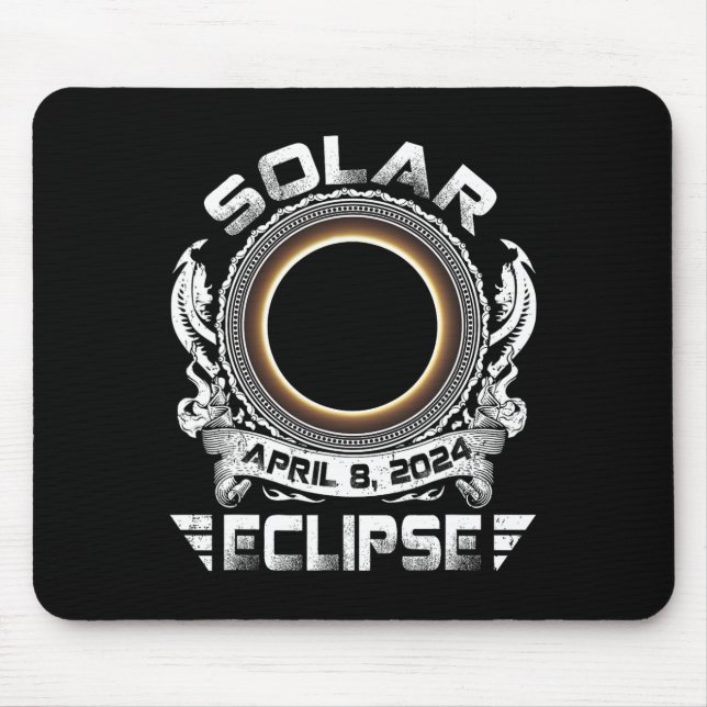 Sun Retro Solar Eclipse 2024 Totality April 8 Men  Mouse Pad (Front)