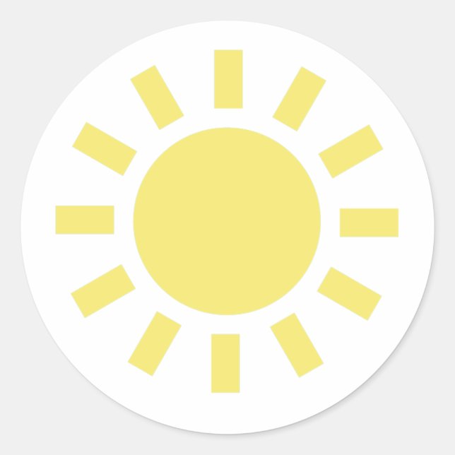 Sun: Retro weather symbol Classic Round Sticker (Front)