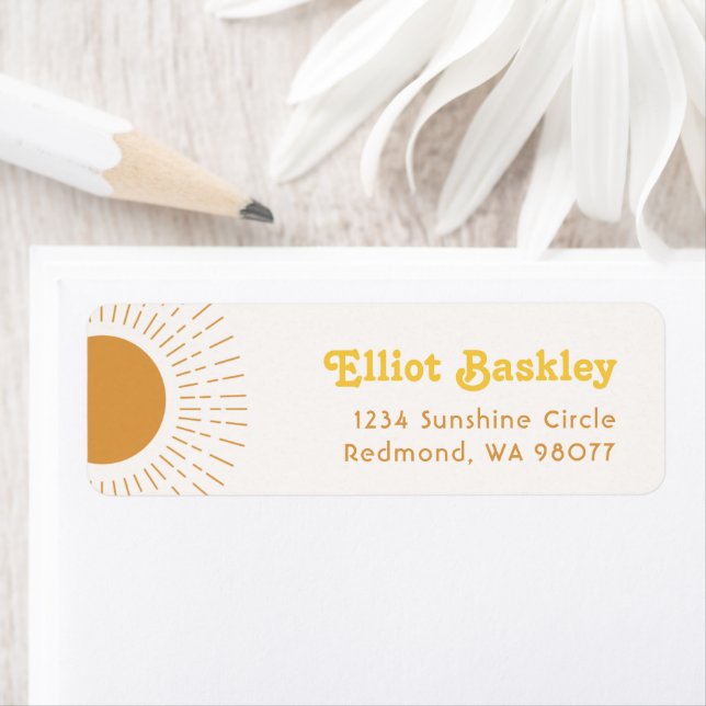 Sun Return Address Labels | Boho Sun Address Label (Insitu)