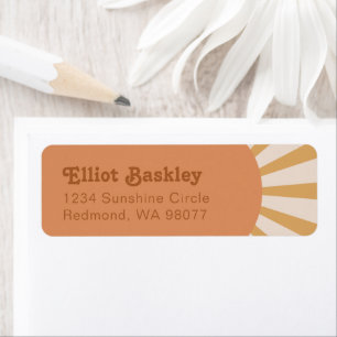 Sun Return Address Labels   Pink Sun Address Label
