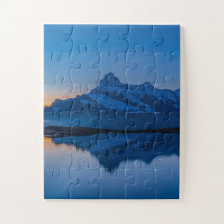 Sun Rise Blue Mountain Snow Reflection Jigsaw Puzzle
