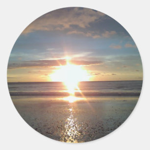 Sun Rise on North Beach Classic Round Sticker
