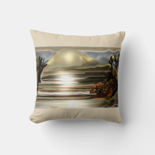 Sun Rise On the Desert Southwestern Abstract Art Throw Pillow