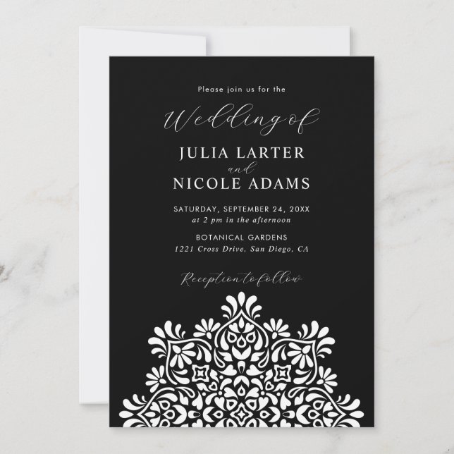 Sun Rising Boho Rustic Floral Mandala Wedding Invitation (Front)