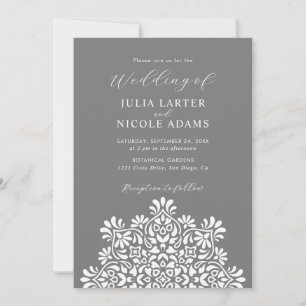 Sun Rising Boho Rustic Floral Mandala Wedding Invitation