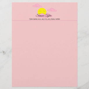 Sun Rising in Pink, Hazy Sky II Letterhead
