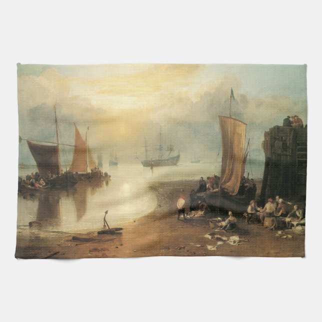 Sun Rising Through Vapour by Joseph Turner Kitchen Towel (Horizontal)