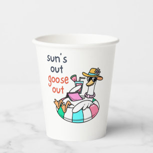 Sun’s Out Goose Out Funny Summer Duck Paper Cups