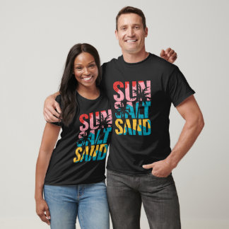 Sun Salt Sand Beach Retro Typography Summer T-Shirt