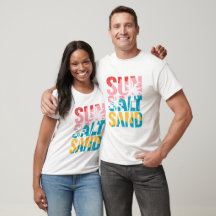 Sun Salt Sand Beach Retro Typography Summer 