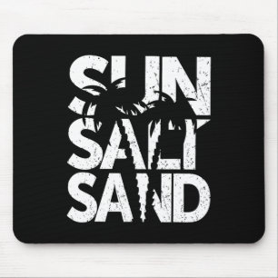 Sun Salt Sand Palm Tree Hawaii Beach Summer Vacati Mouse Pad