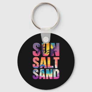Sun Salt Sand Summer Beach Vibes Family Vacation R Keychain