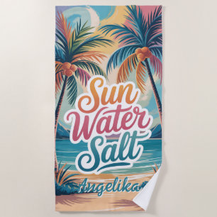 Sun Salt Water Minimalist Beach Life Ocean Towel