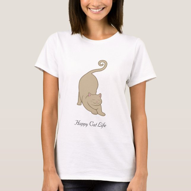 Sun salutation downward kitty cat yoga T-Shirt (Front)