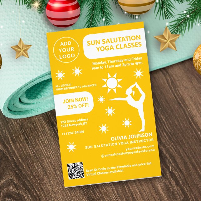Sun Salutation Yoga instructor studio classes Flyer (Creator Uploaded)