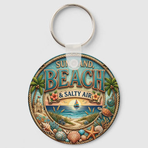 Sun, Sand Beach Keychain