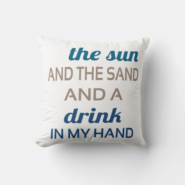 Sun Sand Drink Pillow (Front)
