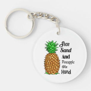 Sun Sand Pineapple In Hand Keychain
