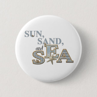 Sun Sand Sea 2 Inch Round Button