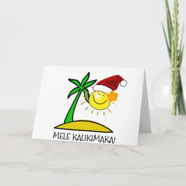 Sun Santa - Mele Kalikimaka Holiday Card (Front)