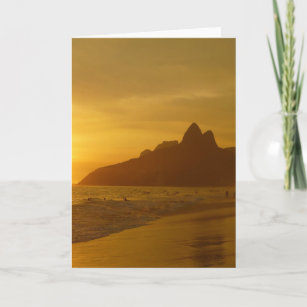 Sun Set at Ipanema Beach Brazil Card