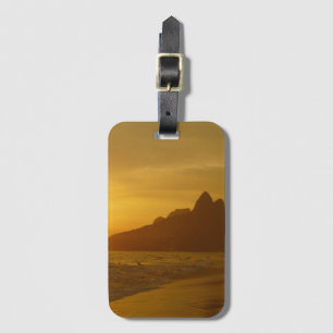 Sun Set at Ipanema Beach Brazil Luggage Tag