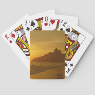 Sun Set at Ipanema Beach Brazil Playing Cards