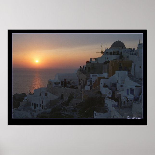 Sun Sets on Santorini Poster (Front)