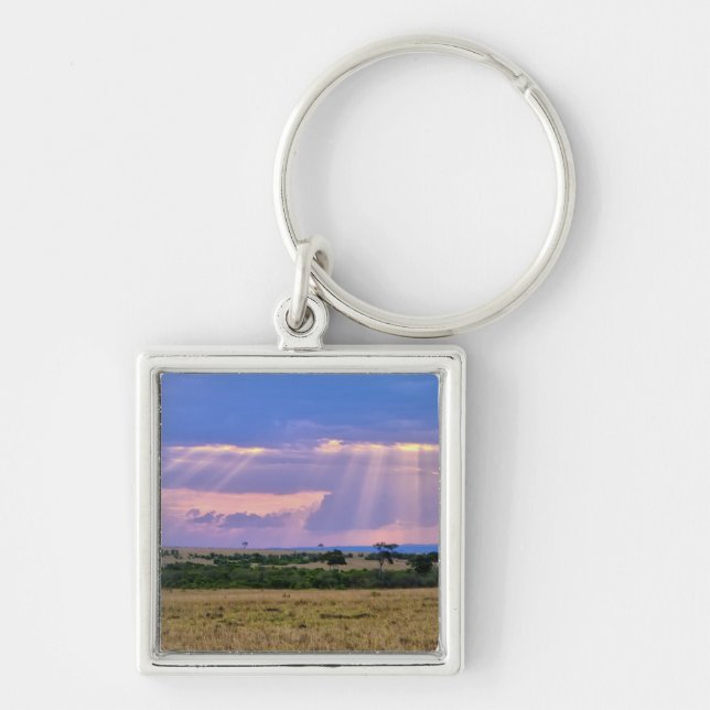 Sun setting on the Masai Mara. Keychain (Front)
