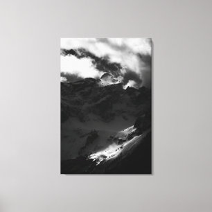 Sun shining on majestic mountain canvas print