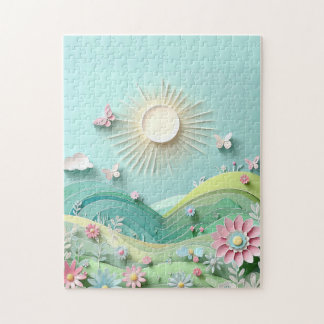 Sun Shining Over The Valley Jigsaw Puzzle