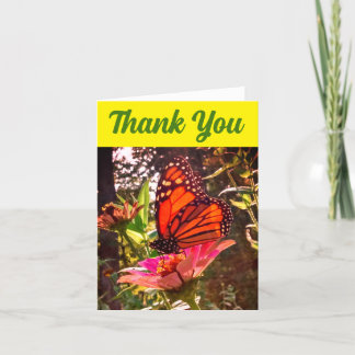 Sun Shining Thru Wings of Monarch Thank You Card