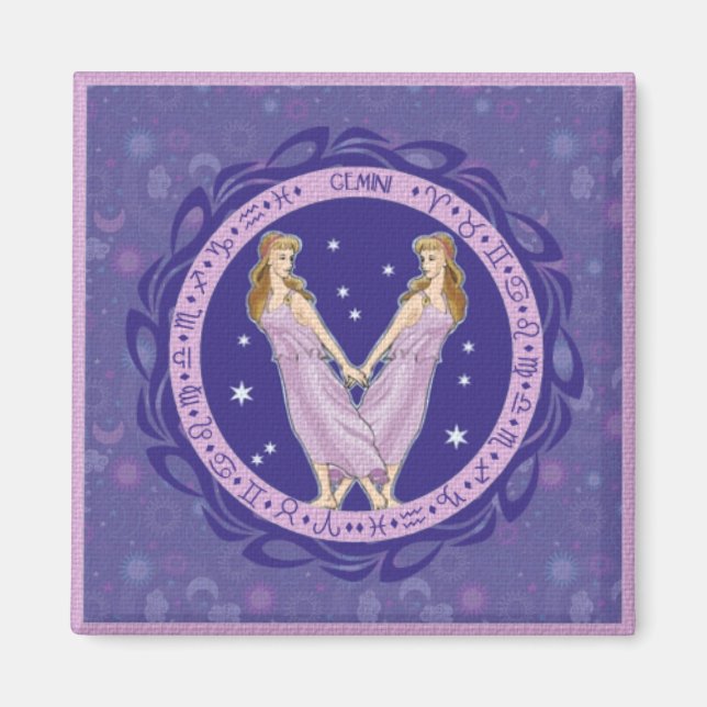 Sun Sign Gemini Magnet (Front)