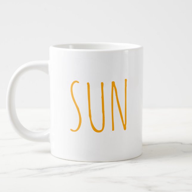"SUN" Simple Modern Farmhouse Large Coffee Mug (Left)