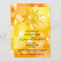 Sun Sketch Gender Neutral Template Invitation