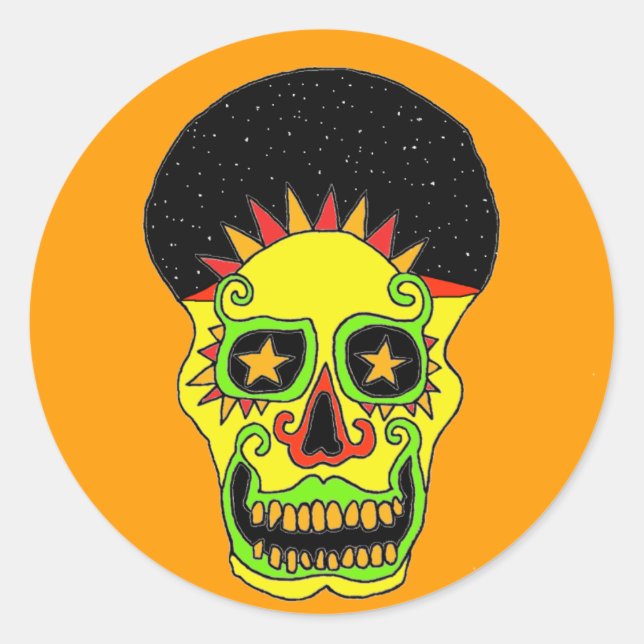 Sun Skull sticker day & night (Front)
