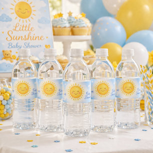 Sun Sky Baby Shower Water Bottle Label