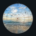 Sun. Sky. Sea. Sand. Beach Scene  Dartboard<br><div class="desc">S times 4 (Sx4) stands for Sun,  Sky,  Sea,  Sand. If you love spending time by the ocean,  here's a beach themed dartboard</div>