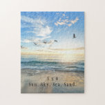Sun. Sky. Sea. Sand. Beach Scene Jigsaw Puzzle<br><div class="desc">S times 4 (Sx4) stands for Sun, Sky, Sea, Sand. If you love spending time by the ocean, here's a beach-themed puzzle!</div>