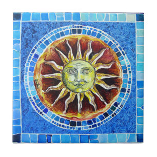 "Sun"- Small Ceramic Photo Tile (4.25" x 4.25")