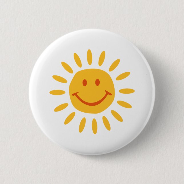 Sun - smile 2 inch round button (Front)