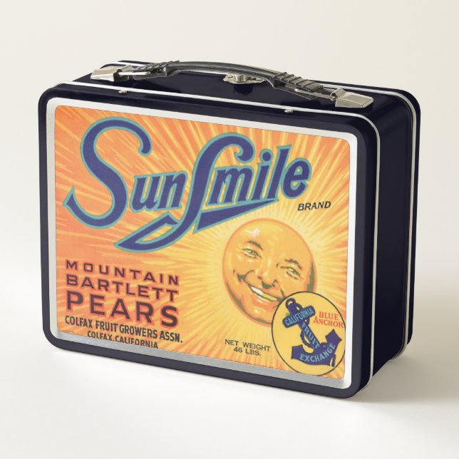 Sun Smile Brand Metal Lunch Box (Back)