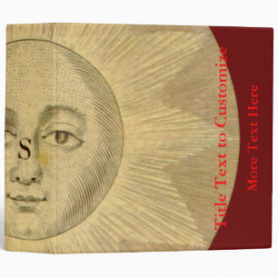 Sun - Solar Detail from Antique Map circa 1780 Binder
