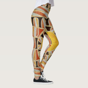 SUN SOLAR ENERGY Abstract Geometric Yellow,White Leggings