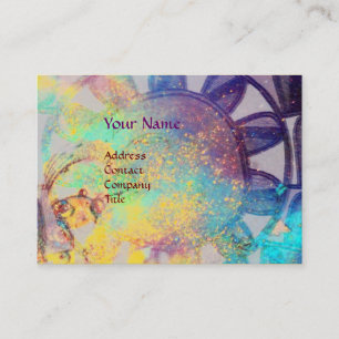 SUN SOLAR ENERGY MONOGRAM blue pink fuchsia Business Card