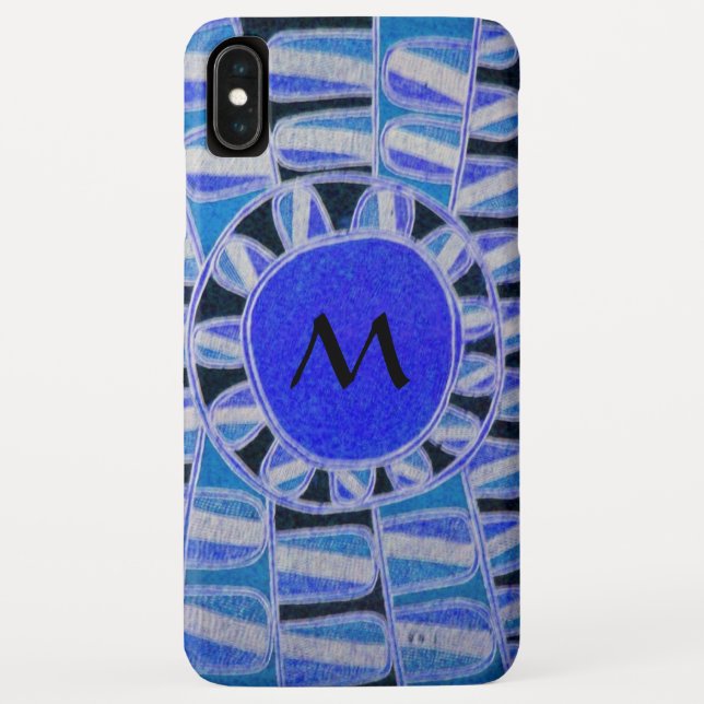 SUN SOLAR ENERGY MONOGRAM Blue White Black Case-Mate iPhone Case (Back)