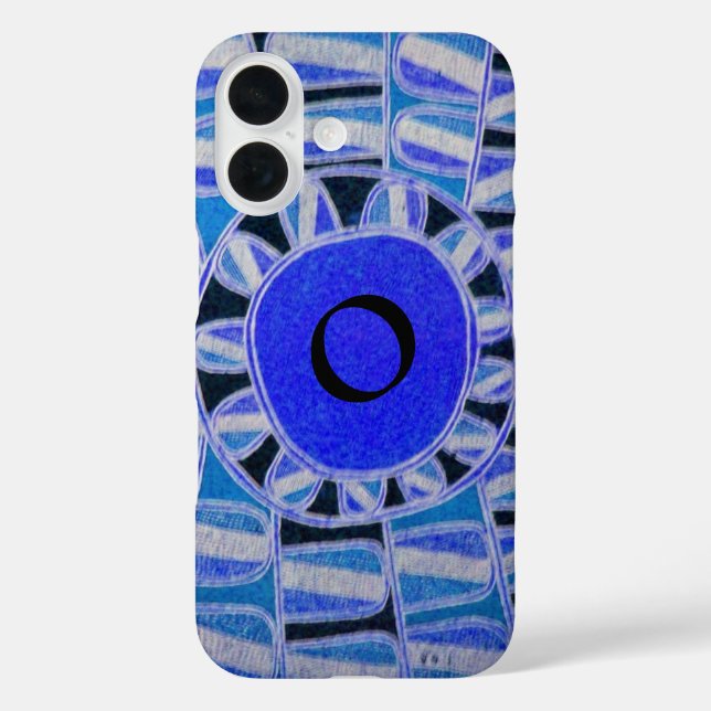 SUN SOLAR ENERGY MONOGRAM Blue White Black Case-Mate iPhone Case (Back)